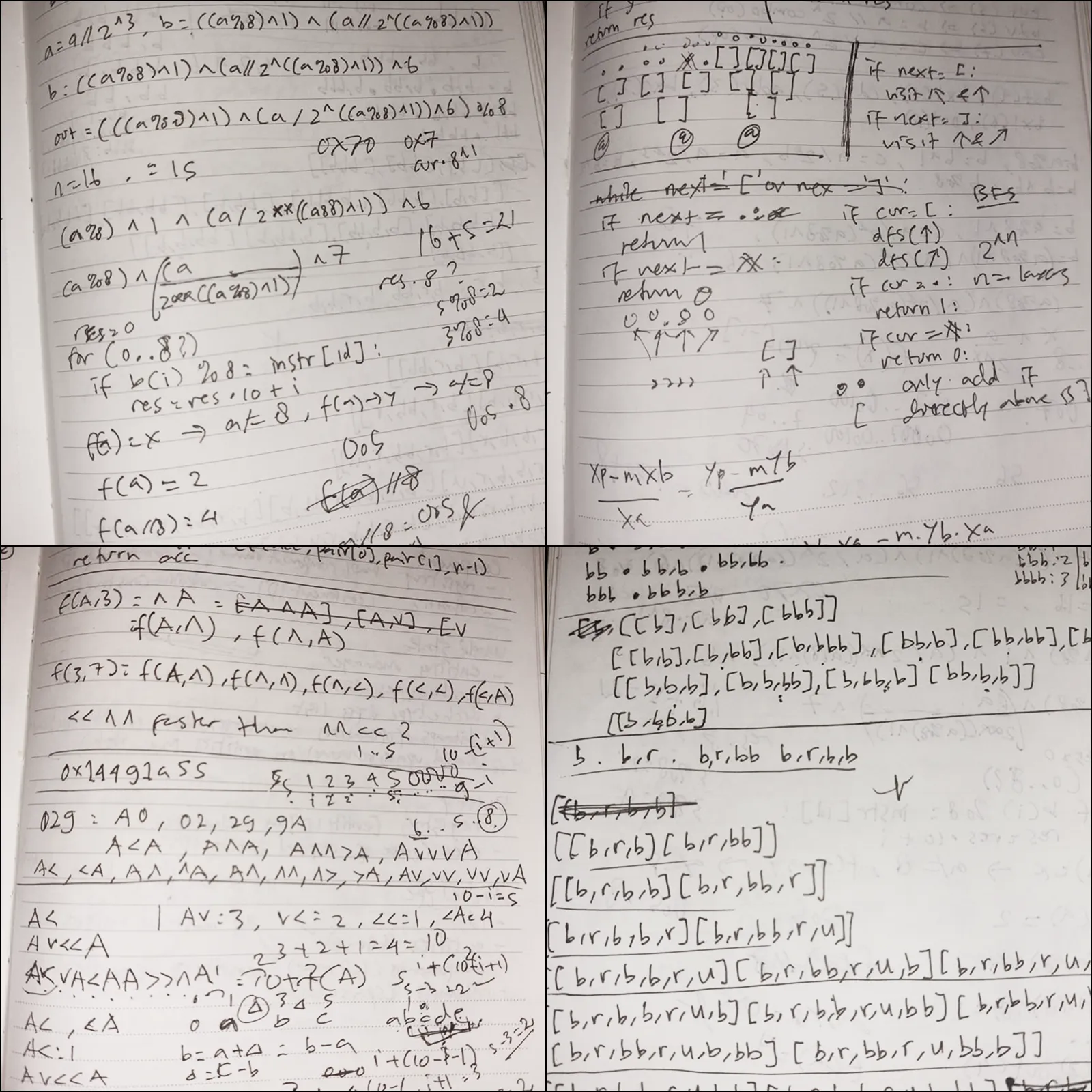 Photos of my notebook sketches